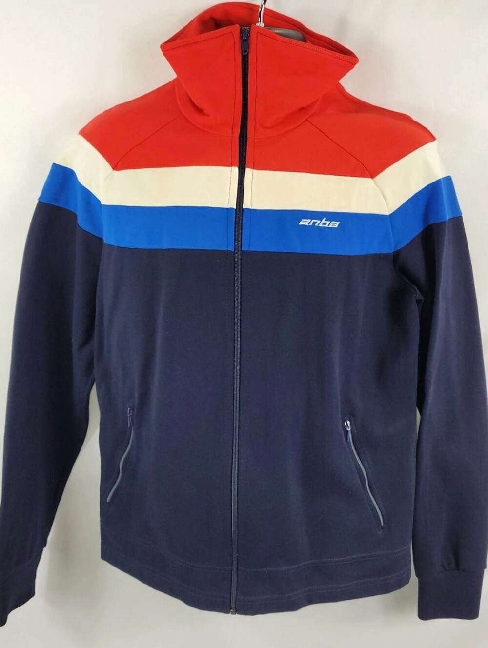 Anba Austria Vintage 1970s Striped Full-Zip Light Track Jacket Mens size 42